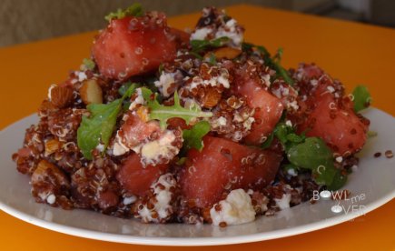 Red Quinoa Salad (Kilo) w/ Watermelon, Celery and Goats Feta Citrus Dressing 