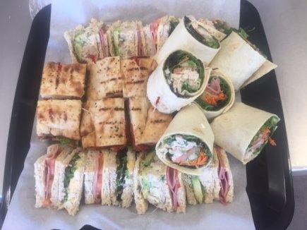 (BOX) (L) Combination of Classic Homestyle and Gourmet Sandwiches (wraps, simple, and Turkish) w/various fillings  